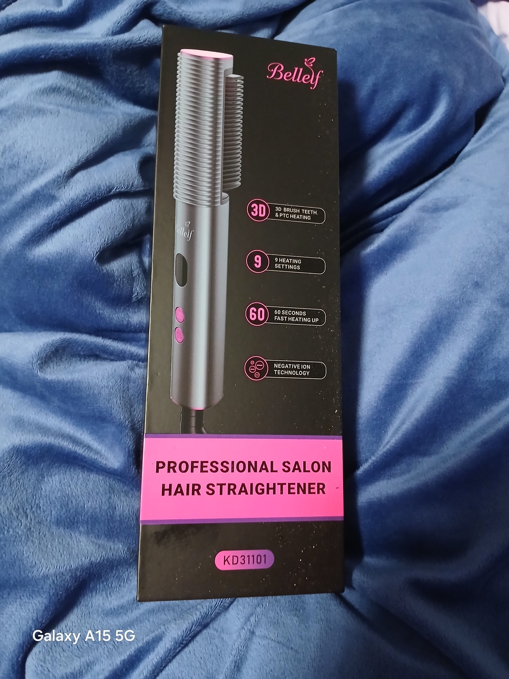 Elle Black and Pink Professional Salon Hair Straightener Box